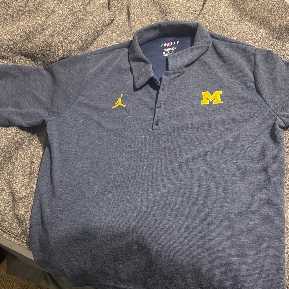 Jordan Men's Michigan Navy Polo Shirt
